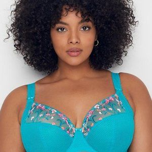 Elomi Turquoise Charley Plunge Bra 34L - turquoise